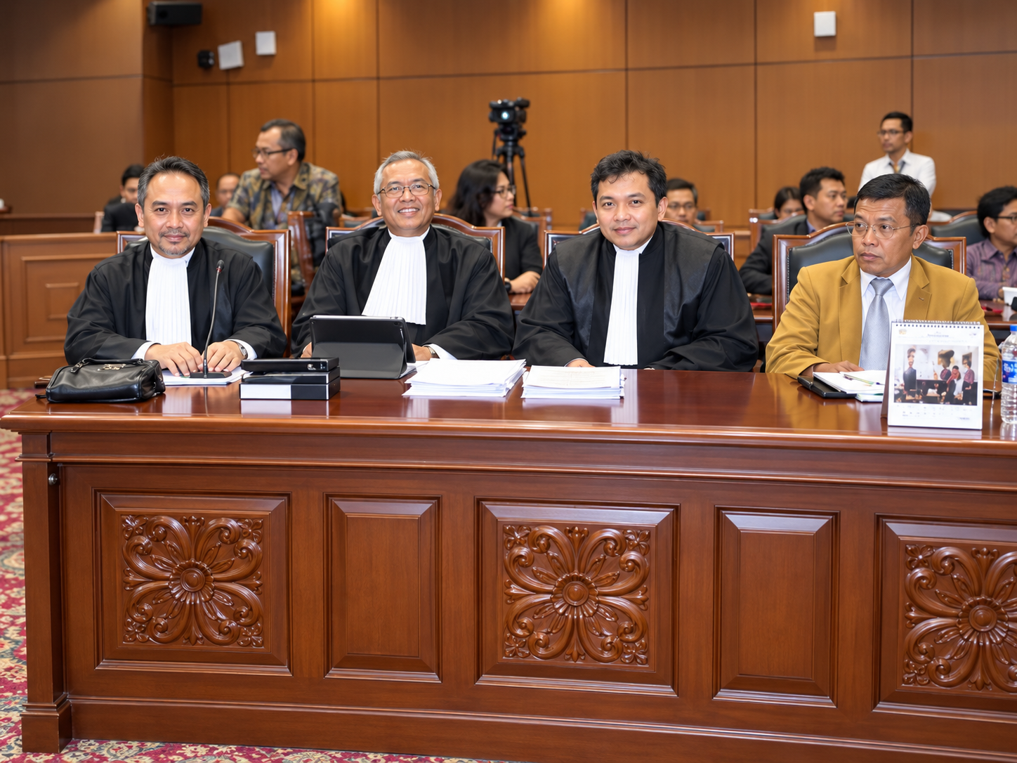 Haris Aritonang dalam lingkungan pengadilan